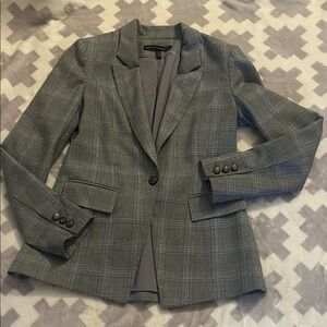 White House Black Market Gray Checkered Blazer